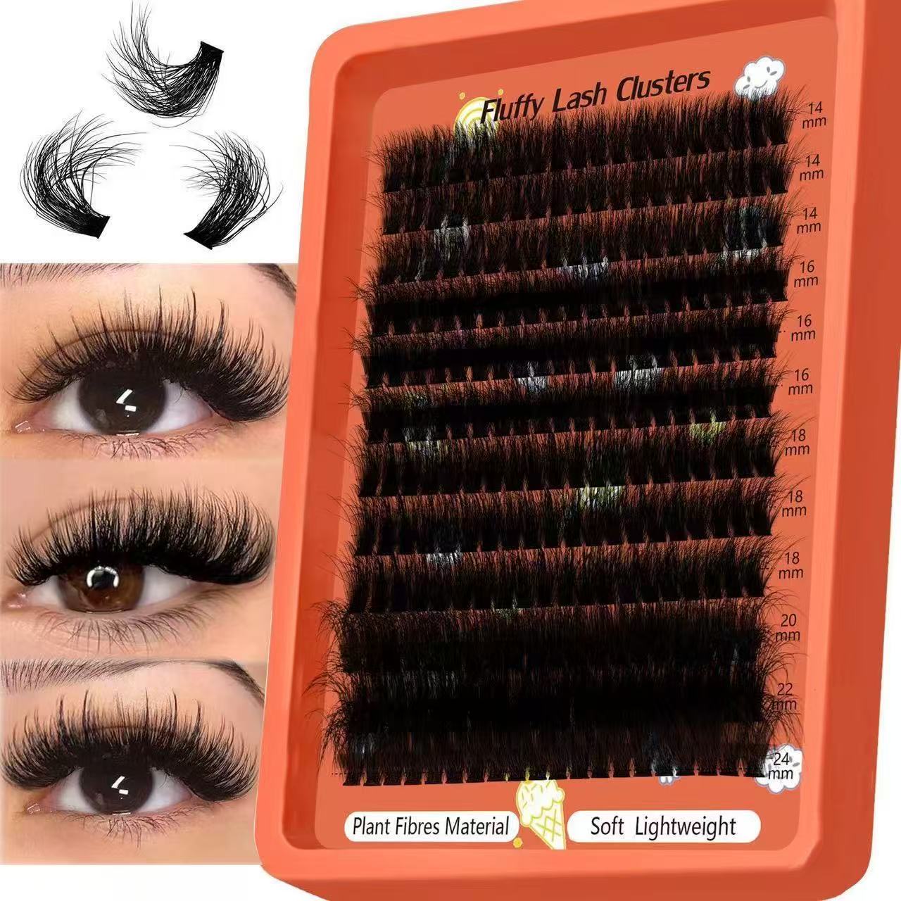 80D-100D Fluffy Cluster Lashes - đánh giá và giá Eyelash Extension Home Service