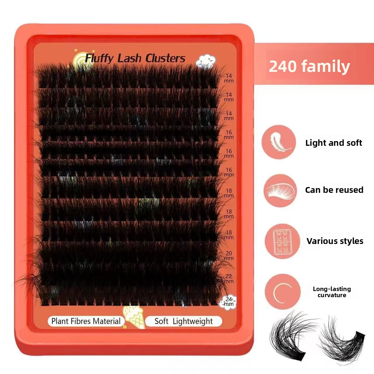 80D-100D Fluffy Cluster Lashes - đánh giá và giá Eyelash Extension Home Service