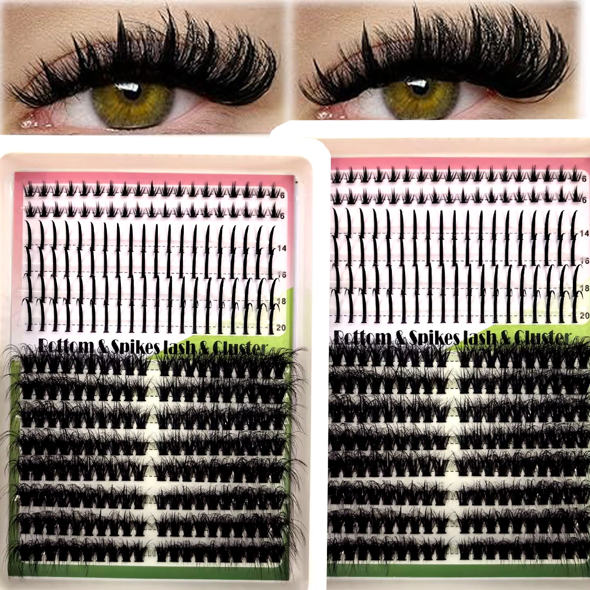AMSDCN Spikes14Rows DIY Cluste - đánh giá và giá Eyelash Extension Full Set
