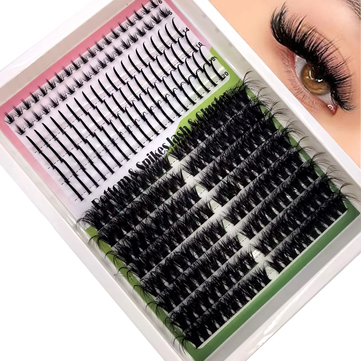 AMSDCN Spikes14Rows DIY Cluste - đánh giá và giá Eyelash Extension Full Set