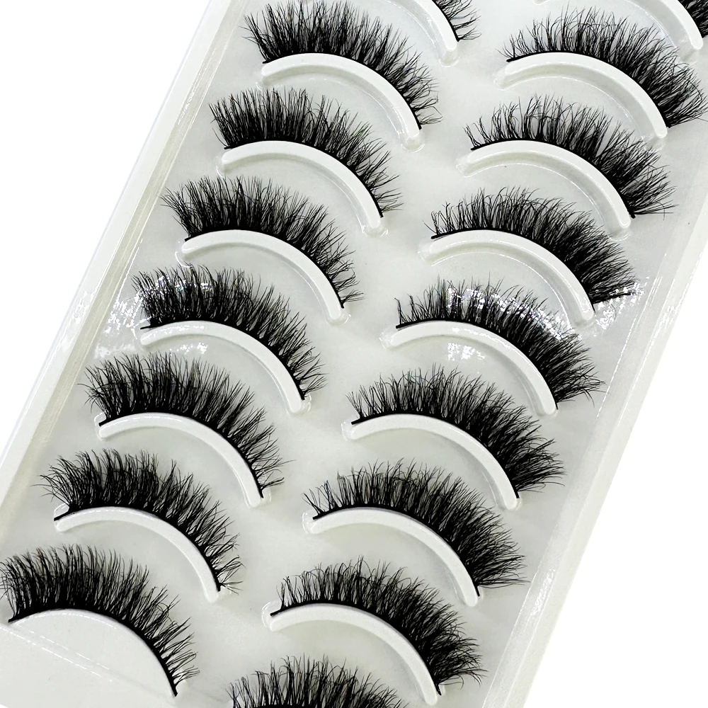 10pairs Eyelashes 3D Mink Natu - đánh giá và giá Eyelash Extension Full Set