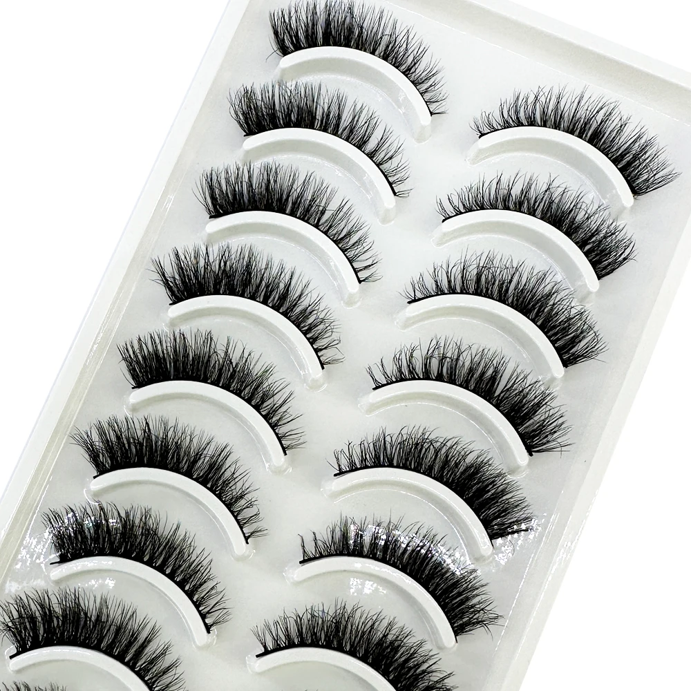 10pairs Eyelashes 3D Mink Natu - đánh giá và giá Eyelash Extension Full Set